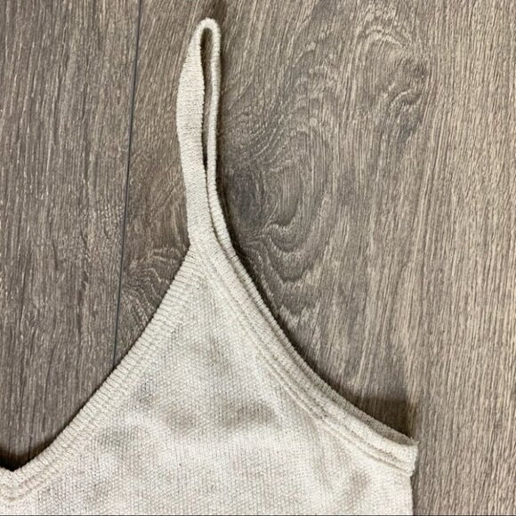 Revolve LNA Cabo Tank Top V-neck Side Slit Scour Taupe Knit V-neck Size XS - Picture 8 of 16